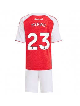 Billige Arsenal Mikel Merino #23 Hjemmedraktsett Barn 2025-26 Kortermet (+ Korte bukser)